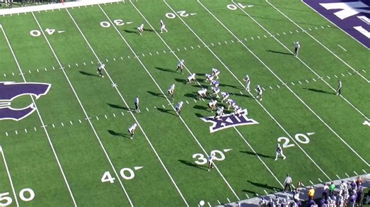 Texas Tech's base scheme is a derivative of the East Coast 3-4, which uses a "reduction" (slanting) Odd Front & zone coverage behind it. One of the main coverage tools is a trap CB to the boundary (C6). It's paired with the standard boundary reduction (move to Under Front). Great example against a Q-Slice by K-State. Meet Nate Woody, the godfather of this system: https://t.co/CUW87QIs5l --