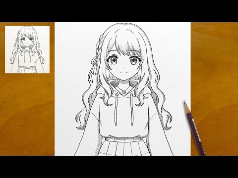 Simple Anime Drawing Tutorial | Cute Girl with Wavy Hair