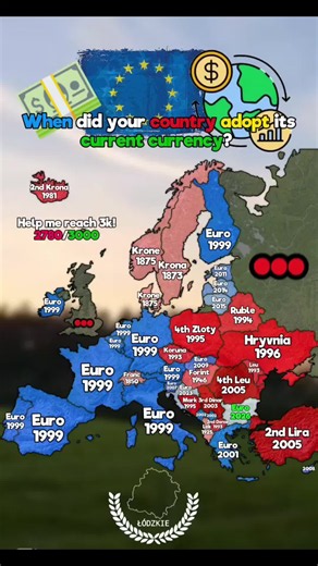When Did European Countries Adopt Their Current Currency?