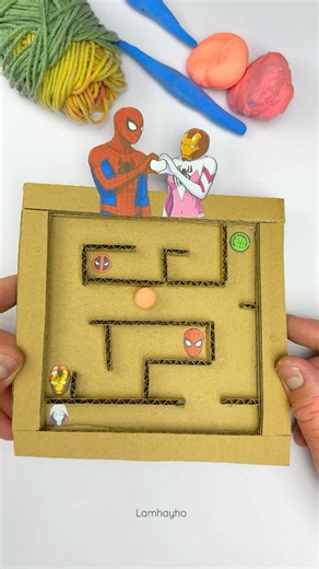 Spider Man Brand New Day 🕸️ Handmade Cardboard Maze Game! #spiderman #artandcraft #brandnewday