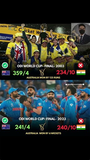 India vs Australia World Cup Final 😢 2003 & 2023 Heartbreak | Cricket History