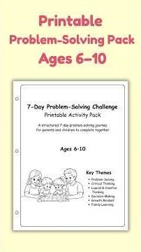 7-Day Problem-Solving Challenge - Printable Activity Pack for Critical Thinking (Ages 6–10)