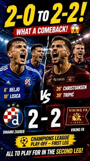 Dinamo BLEW a 2-0 Lead! 😱 Dinamo Zagreb 2-2 Viking | UCL Drama #cevchampionsleague