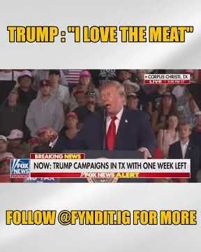Trump Yells “I LOVE THE MEAT!” at Texas Rally 💀😭 #shorts