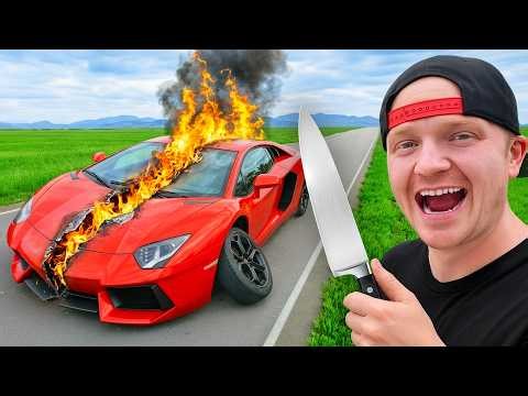 Super Car vs Giant Knife