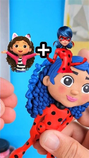 Gabby Dollhouse + Marinette Miraculous Ladybug ! 😸🏠🐞 #shorts
