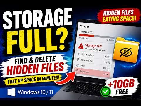 Windows 10/11 Storage Full? Fix Hidden Files Taking Space (Free Up GBs Fast!)