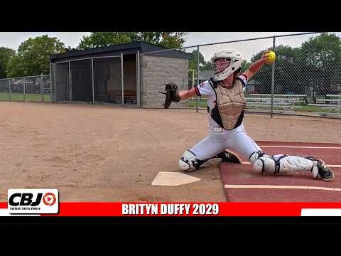 Brityn Duffy 2029 Catcher & Outfielder Softball Skills Video
