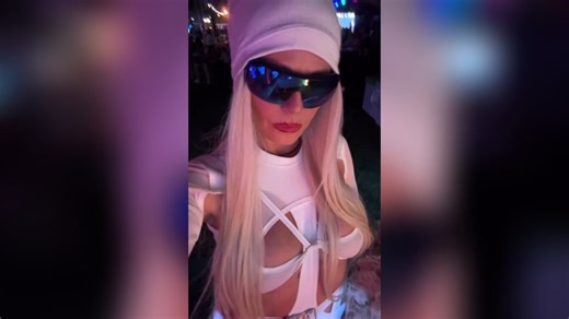 Heidi Klum celebrates at the Coachella Festival