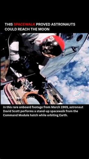 Apollo 9 never traveled to the Moon, but it tested the systems that made lunar landings possible. In this rare onboard footage from March 1969, astronaut David Scott performs a stand-up spacewalk from the Command Module hatch while orbiting Earth. Instead of fully exiting the spacecraft, he remains partially inside to evaluate spacesuit mobility, hatch hardware, visibility, and operational procedures. These tests confirmed that astronauts could safely work outside their spacecraft in microgravit