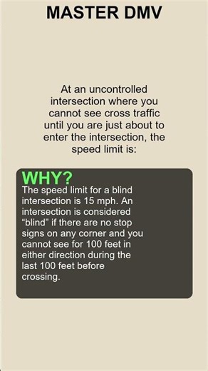 At an uncontrolled intersection where you cannot see cross traffic until you are