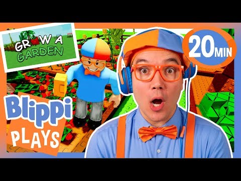 Can Blippi Grow a Garden? 🌱🍉 | BEST OF BLIPPI PLAYS | Roblox Gaming Videos for Kids