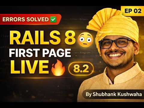 Rails 8 First Page LIVE 🚀 (Errors Solved 😳) | Ruby on Rails Hindi