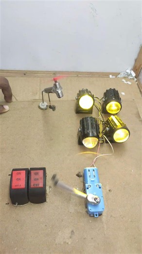powerful fog light and Drone motor powering with use gear DC motor and double switch_Dc Motor