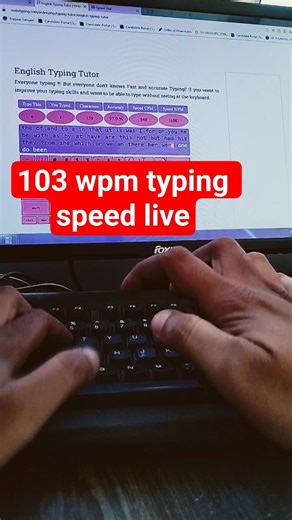 103 WPM Typing Speed Test 🔥 Can You Beat This? (97% Accuracy) #shorts #typing #englishtypingcourse