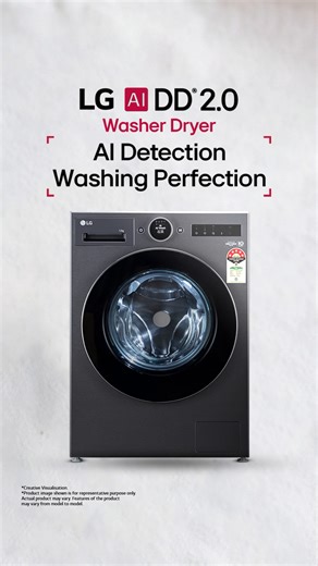 A simple swirl that starts with warmth, ends with intelligent care with the LG AI DD 2.0 Washer Dryer. The LG AI DD 2.0 Washer Dryer Auto-Detects your Fabric’s Weight, Type, and Soil Level to deliver the perfect wash followed by Complete Drying in the same cycle, so your clothes come out ready to wear. Know more: https://bit.ly/4o3UR8C #LG #LGIndia #LifesGood #AIDD #AI #LGWashingMachines #AIDetectionWashingPerfection #LGHomeAppliances | LG Global