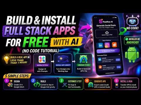 How to Build & Install Full Stack Apps for FREE with AI (No Code Tutorial)