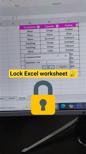 ✅ Protect Excel worksheet 🔐 #excel #exceltricks #protection #exceltutorial #exceltraining #pro