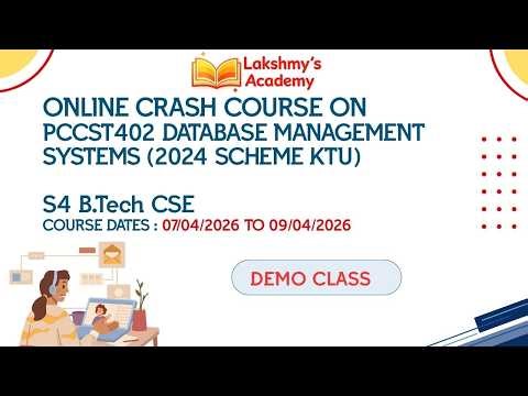 Demo Class | Online Crash course on PCCST402 DATABASE MANAGEMENT SYSTEMS |S4 CSE |2024 Scheme KTU
