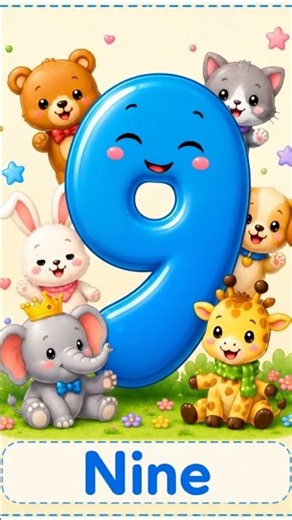🔢🌈 Learn Number 9 with Cute Animals! 🐻🐰🐼🐘