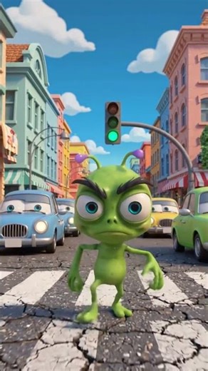 Alien vs Traffic Light… He Can’t Figure It Out 😂🚦👽 #alien