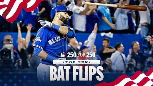 Top 10 BAT FLIPS from Baseball History! | MLB 250 For 250