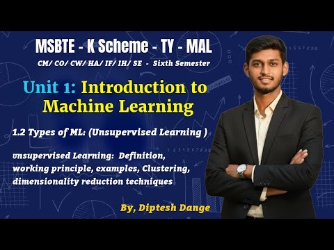 1.2 Unsupervised Learning- Working, Clustering & Dimensionality Reduction| MSBTE K-Scheme TY| 316316