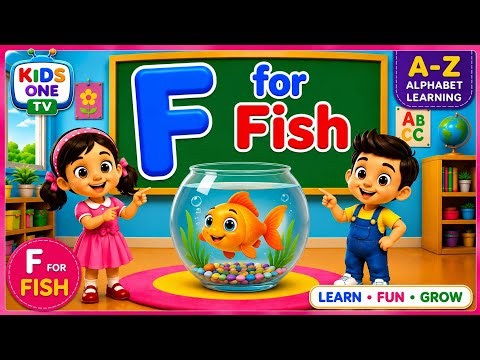 F for Fish 🐟 | ABC Alphabet Learning for Kids | Learn Letter F | Kids One TV