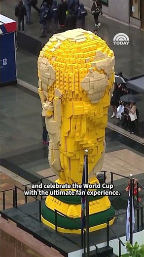 23-Foot-Tall Lego Replica of FIFA World Cup on Display at Rockefeller Center