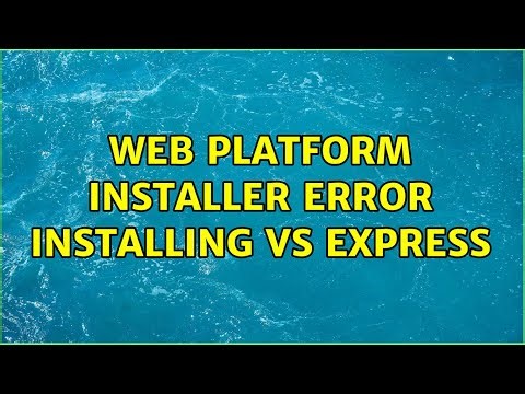 Web Platform Installer error installing VS Express