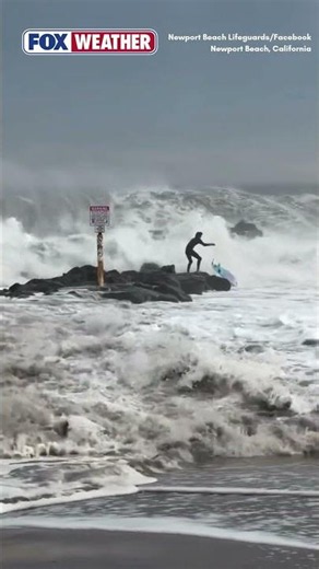 Watch: Surfer Swept Off His Feet As Tropical Storm Marie Brings Dangerous Waves To SoCal