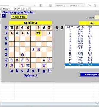 Königsgambit Schachmatt in 10 Zügen Schach in Excel
