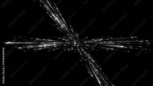 2D dust cartoon doodle star shooting bomb burst explosion, transition graphic loop on black screen. shining sparkle motion on black screen, fairy dust transition seamless loop transition. 4k video