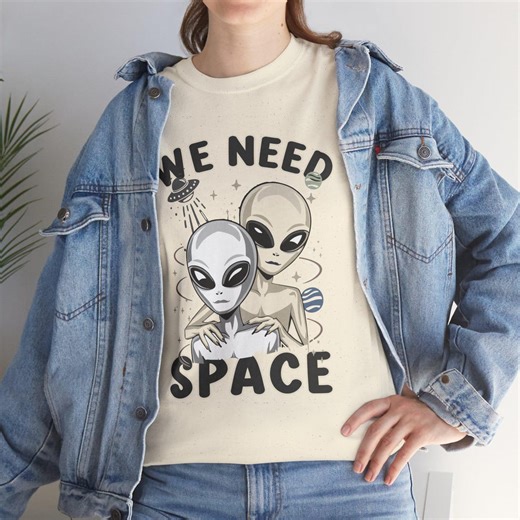 I Need Space Shirt, Funny Alien Peace Sign UFO Tee - Etsy