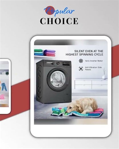 Bosch 8 kg 5 Star Fully-Automatic Front Loading Washing Machine (WAJ2826CIN, Black Grey, AI activ...