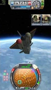 KSP1: A Free Kerbal States Mc Konnel Alpha SSTO lifts a Gerbil for Minmus to Kerbin orbit.