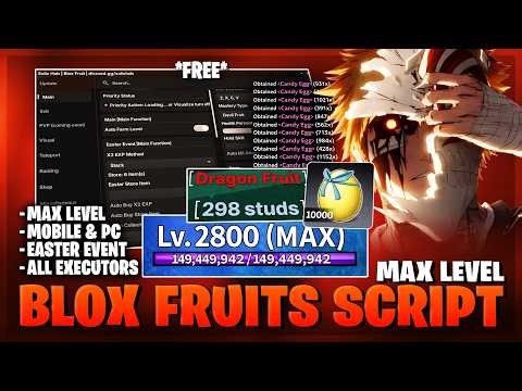 Blox Fruits Script — NO KEY, Find All Eggs, Auto Collect Eggs, Auto Farm, Fruit Sniper (BEST)