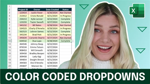 How to create color-coded dropdowns in Excel