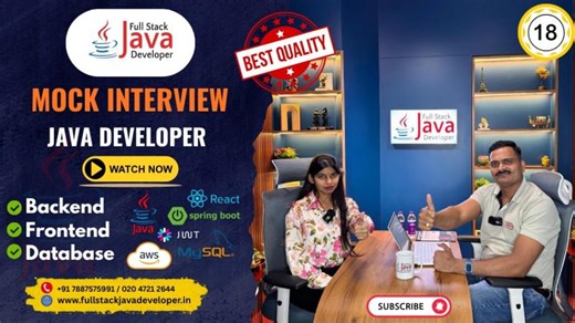 3+ Years Java Full Stack Mock Interview | Real MNC Questions Answers | By Mr. Kiran Jadhav | Full Stack Java Developer Pune