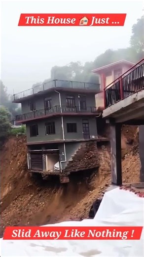 This house that literally slid off the map.... 🏠 🛝 #shorts