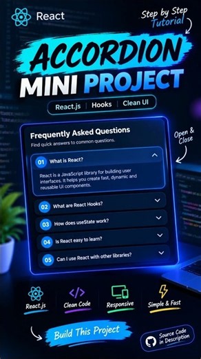 🔥 I Built an Accordion in React JS! ⚡ | Mini Project #shorts