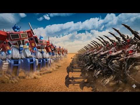 100 Optimus Prime vs 1000 Megatron 😱 Epic Transformers War | Who Will Win?