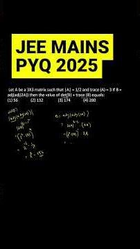 jee mains pyq #shorts 16 #maths #matrix #determinants #adjoint