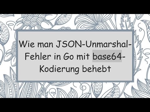Wie man JSON-Unmarshal-Fehler in Go mit base64-Kodierung behebt