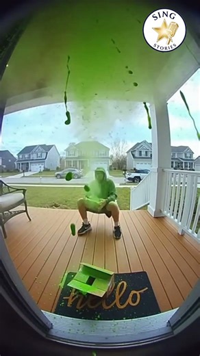 💥🟢 Green Paint Bomb EXPLODES Instantly — He Never Saw It Coming 😱 (Ring Camera)