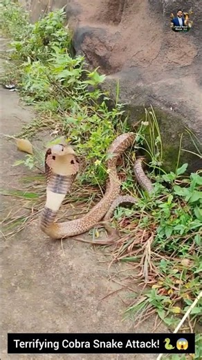Terrifying Cobra Snake Attack! 🐍😱 #snake #wildliferescue #cobra #wildlife #kingcobra #snakebehavior