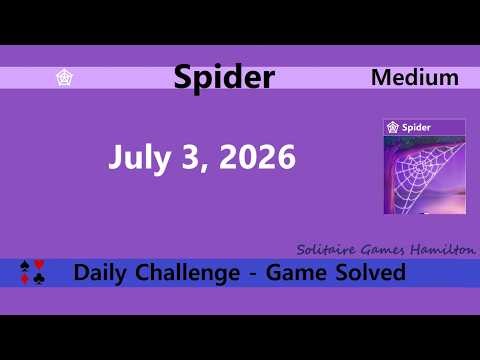 Microsoft Solitaire Collection | Spider Medium - July 2, 2026 | Daily Challenges