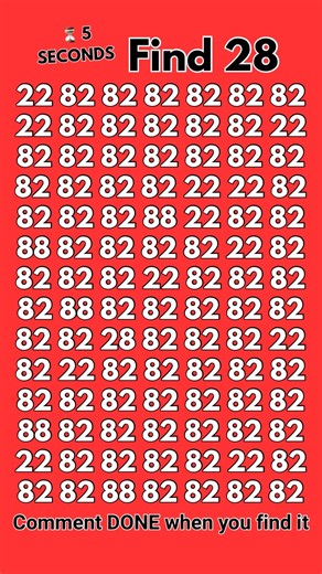 Spot the Number 28 Fast! Viral Eye Test 🔥#youtubeshorts #iqtest #challenge