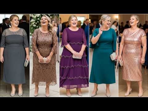 Modern Plus Size Mother of The Bride Midi Dresses: Curvy Midi Outfits for Weddings