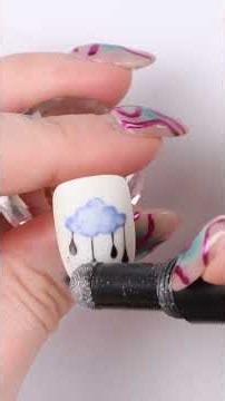 Chrome Stormy Cloud Nail Design ☁️☔💅🏼